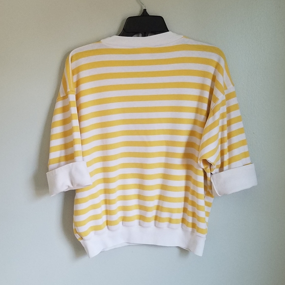 COPY - Vintage Oversize Striped Yellow White Crop… - Picture 5 of 7